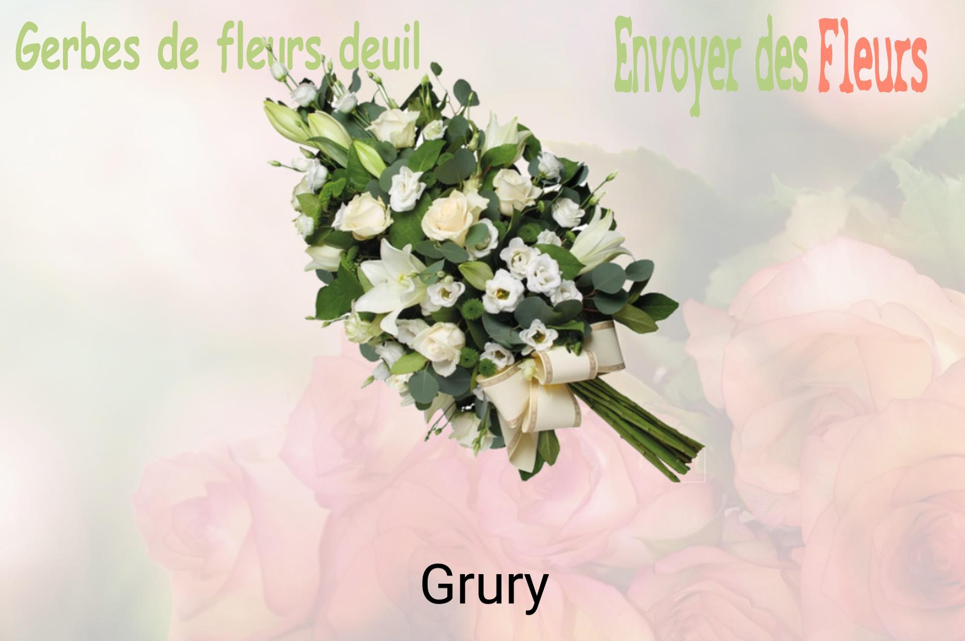 Gerbe de fleurs de deuil livrée à Grury
